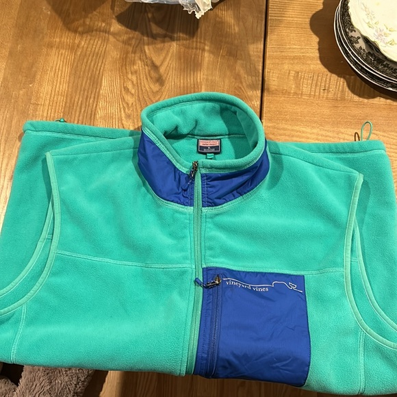 Vineyard Vines Mens Vest Fleece Full Zip Pockets Blue Size Xl - Picture 3 of 9